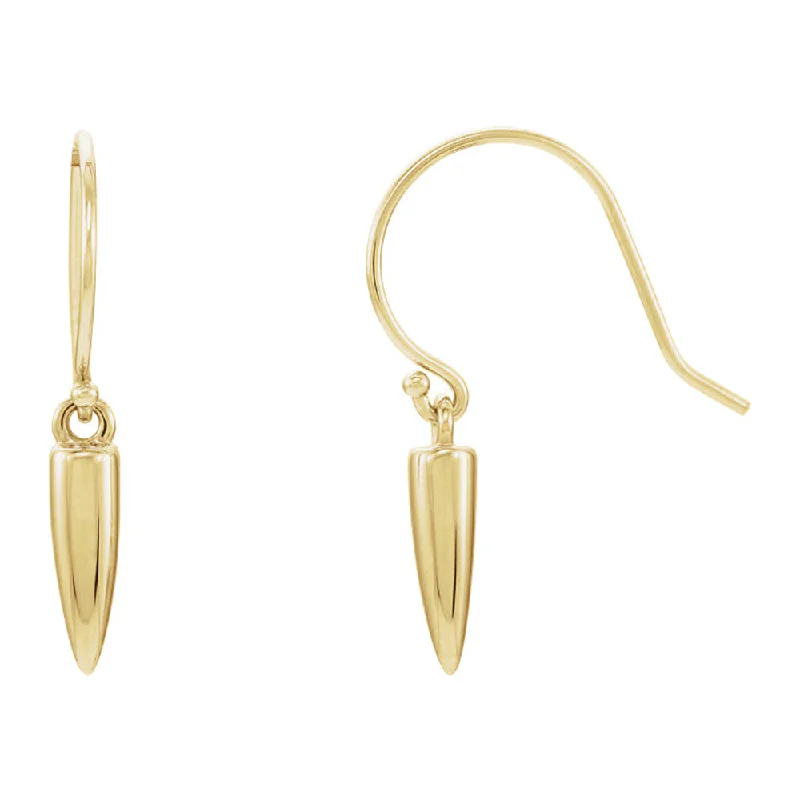 Women's earrings sleek-bar-14k Yellow Gold 3 x 13mm (1/8 x 1/2 Inch) Geometric Dangle Earrings