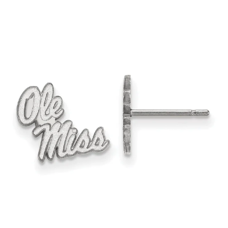 Women's earrings slender-silver-14k White Gold University of Mississippi XS (Tiny) Post Earrings