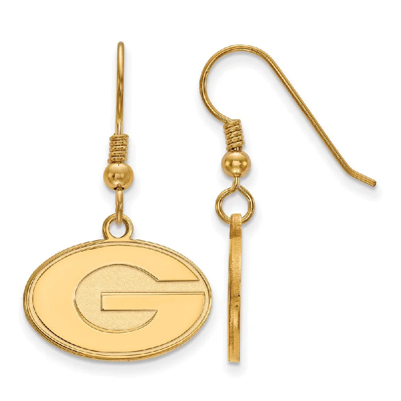 Women's earrings fine-bar-14k Gold Plated Silver University of Georgia SM Dangle Earrings