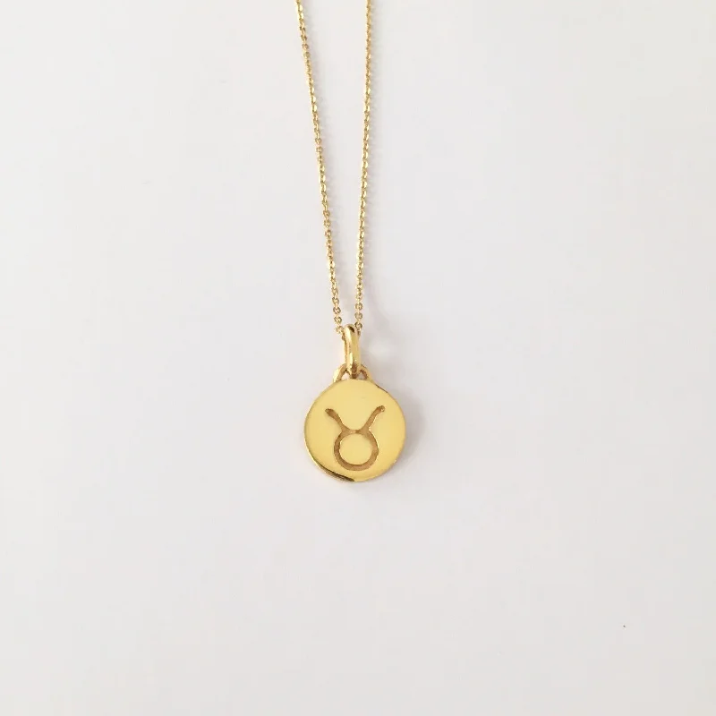 Women's necklaces sculpted-chic-Taurus Necklace, Solid Gold