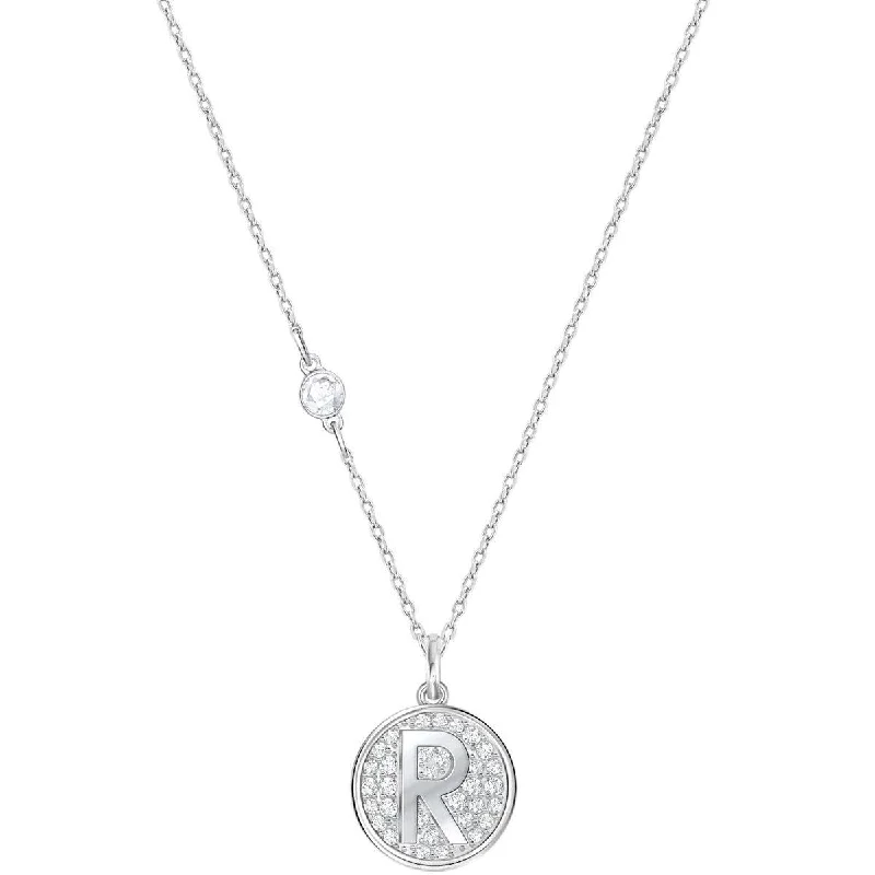 Women's necklaces gala-stone-Swarovski Women's Necklace - Americas Letter R Clear Crystal Pendant | 5367209