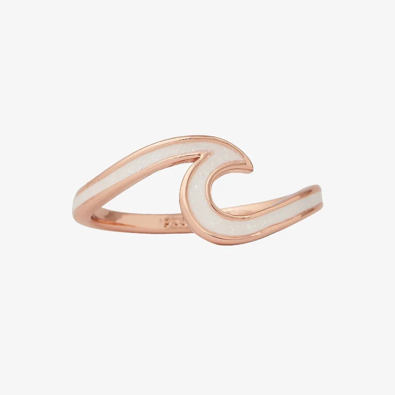 Women's rings rustic-luxe-Enamel Wave Ring