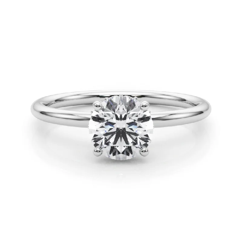 Women's engagement rings forever-radiance-Eva Round Diamond Solitaire Engagement Ring