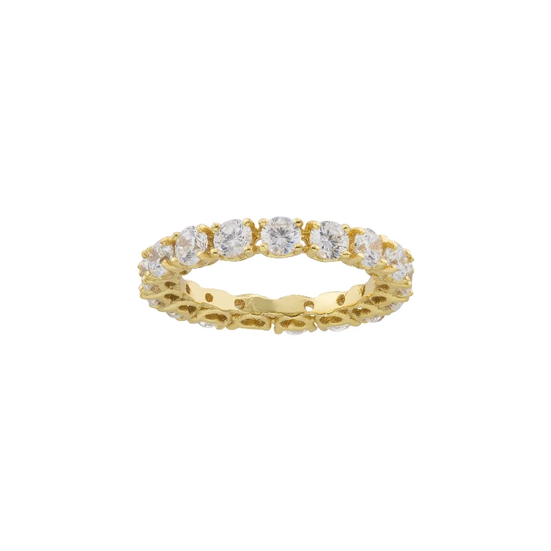 Women's rings tough-alloy-Gold Tennis Ring