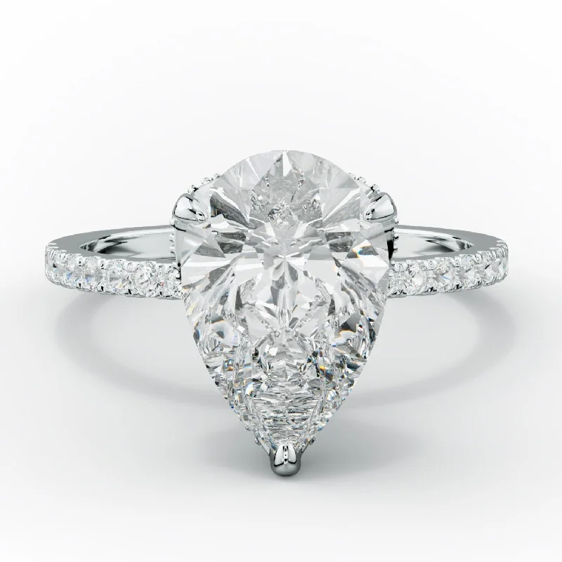 Women's engagement rings ornate-shine-Charlotte Pear Shape Diamond Engagement Ring